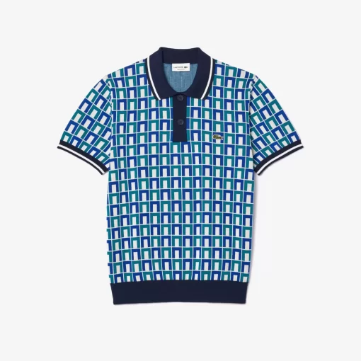 Lacoste Knitwear-Robert George Motif Polo Collar Sweater