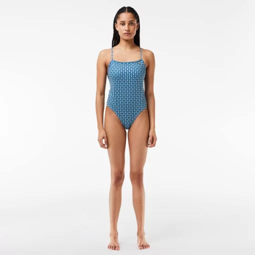 Lacoste Swimwear-Robert George Print One-Piece Swimsuit