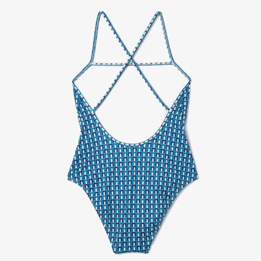 Lacoste Swimwear-Robert George Print One-Piece Swimsuit