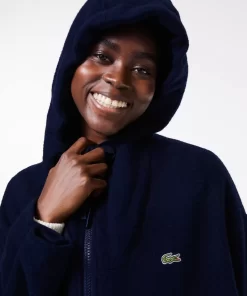 Lacoste Jackets & Coats-Short Oversized Recycled Wool Hooded Coat