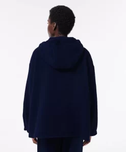 Lacoste Jackets & Coats-Short Oversized Recycled Wool Hooded Coat