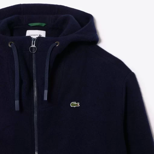 Lacoste Jackets & Coats-Short Oversized Recycled Wool Hooded Coat