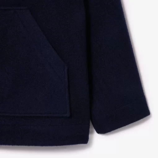 Lacoste Jackets & Coats-Short Oversized Recycled Wool Hooded Coat