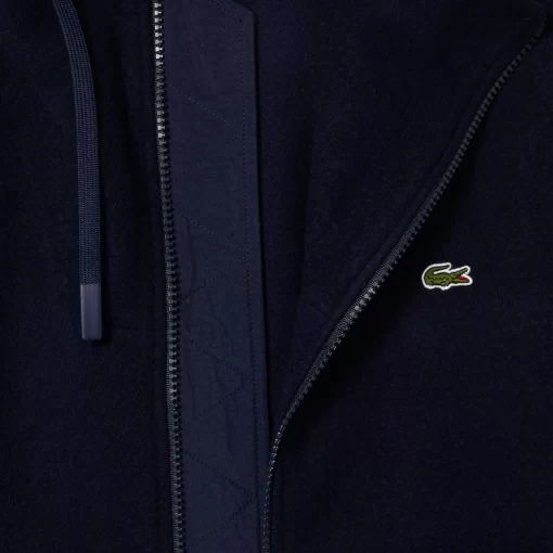 Lacoste Jackets & Coats-Short Oversized Recycled Wool Hooded Coat