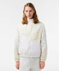 Lacoste Jackets & Coats-Short Oversized Water Resistant Patchwork Sportsuit Jacket