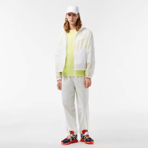 Lacoste Jackets & Coats-Short Oversized Water Resistant Patchwork Sportsuit Jacket