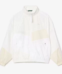 Lacoste Jackets & Coats-Short Oversized Water Resistant Patchwork Sportsuit Jacket