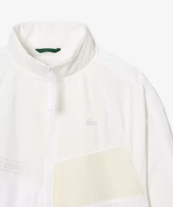 Lacoste Jackets & Coats-Short Oversized Water Resistant Patchwork Sportsuit Jacket