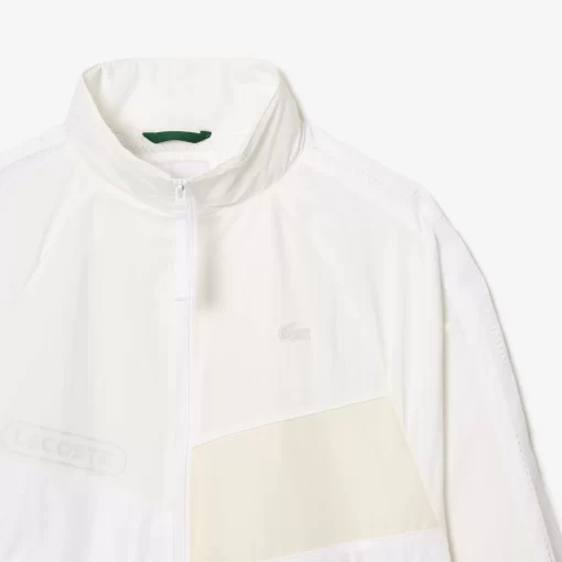 Lacoste Jackets & Coats-Short Oversized Water Resistant Patchwork Sportsuit Jacket