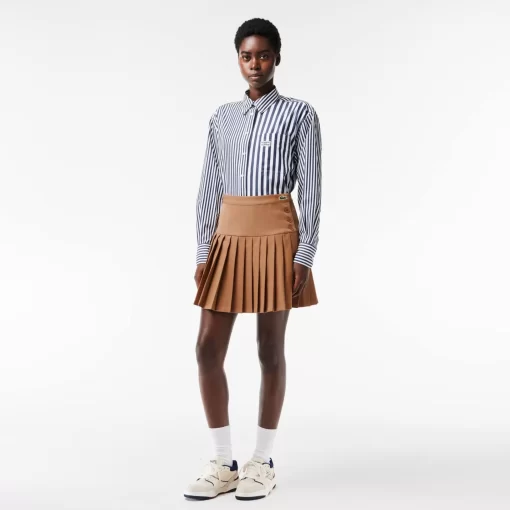 Lacoste Dresses & Skirts-Short Pleated Button Waist Skirt