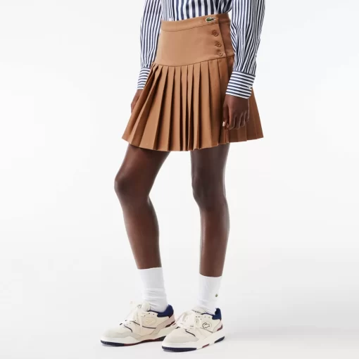 Lacoste Dresses & Skirts-Short Pleated Button Waist Skirt