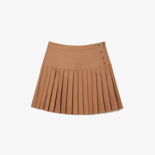 Lacoste Dresses & Skirts-Short Pleated Button Waist Skirt