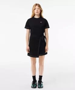 Lacoste Dresses & Skirts-Short Sleeved Contrast Trim Oversized Jersey Dress