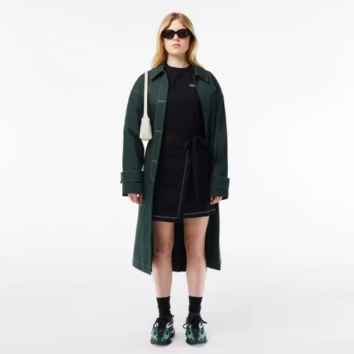 Lacoste Dresses & Skirts-Short Sleeved Contrast Trim Oversized Jersey Dress