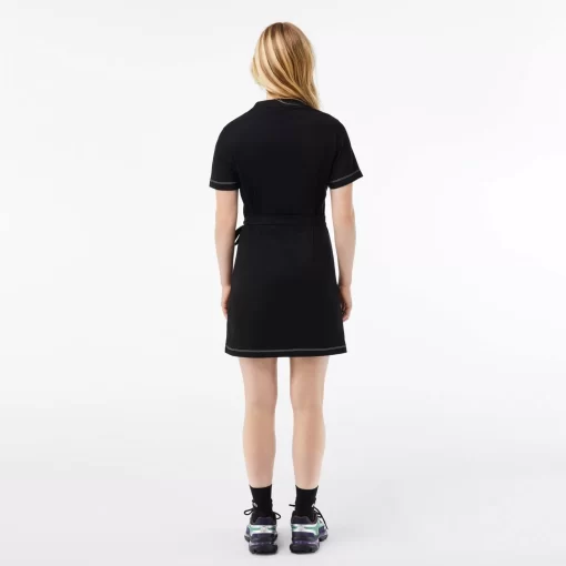 Lacoste Dresses & Skirts-Short Sleeved Contrast Trim Oversized Jersey Dress