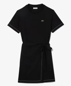 Lacoste Dresses & Skirts-Short Sleeved Contrast Trim Oversized Jersey Dress