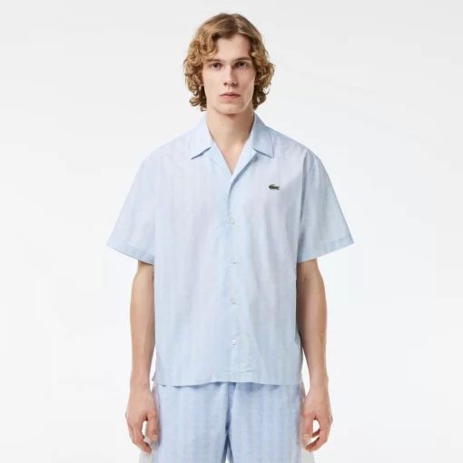 Lacoste Shirts-Short Sleeved Monogram Print Shirt