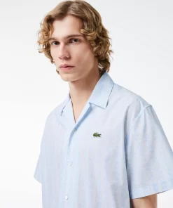 Lacoste Shirts-Short Sleeved Monogram Print Shirt