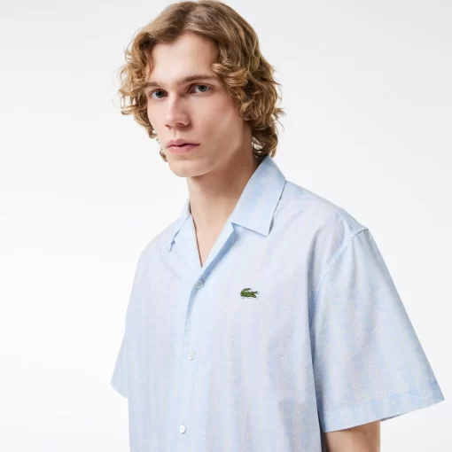 Lacoste Shirts-Short Sleeved Monogram Print Shirt