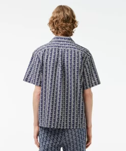 Lacoste Shirts-Short Sleeved Monogram Print Shirt