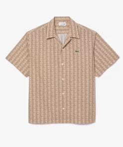 Lacoste Shirts-Short Sleeved Monogram Print Shirt