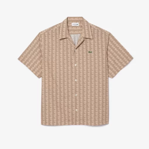 Lacoste Shirts-Short Sleeved Monogram Print Shirt