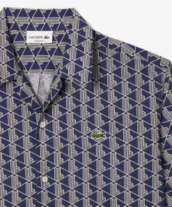 Lacoste Shirts-Short Sleeved Monogram Print Shirt