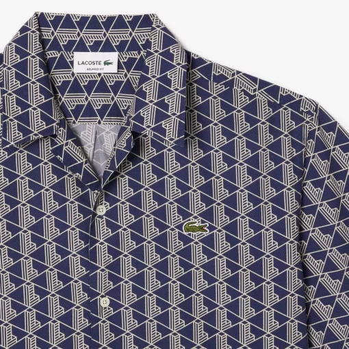 Lacoste Shirts-Short Sleeved Monogram Print Shirt