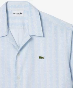 Lacoste Shirts-Short Sleeved Monogram Print Shirt