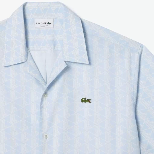 Lacoste Shirts-Short Sleeved Monogram Print Shirt