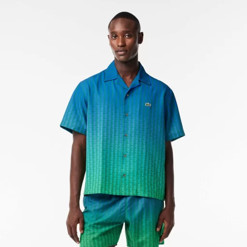 Lacoste Shirts-Short Sleeved Ombre Effect Uv Protect Shirt