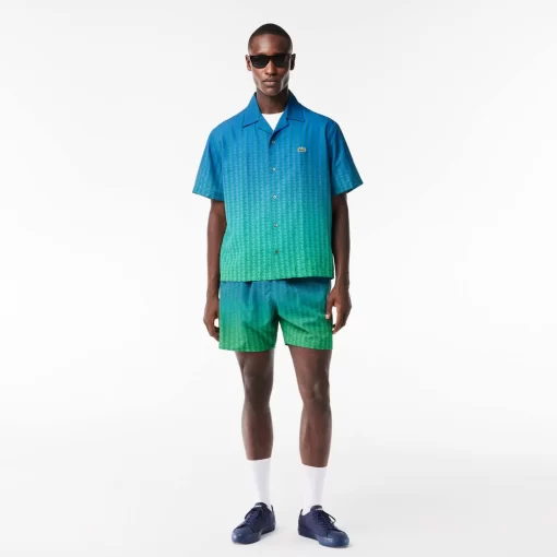 Lacoste Shirts-Short Sleeved Ombre Effect Uv Protect Shirt