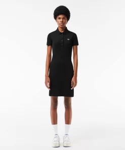 Lacoste Dresses & Skirts-Short Sleeved Slim Fit Ribbed Cotton Dress