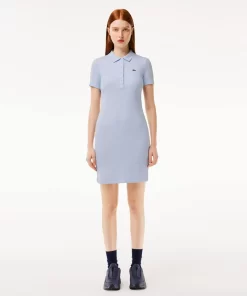 Lacoste Dresses & Skirts-Short Sleeved Slim Fit Ribbed Cotton Dress