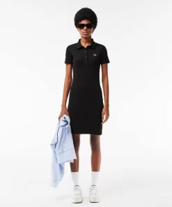 Lacoste Dresses & Skirts-Short Sleeved Slim Fit Ribbed Cotton Dress