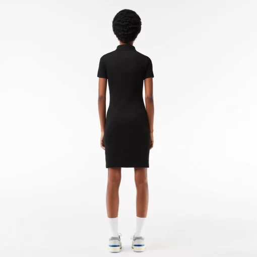 Lacoste Dresses & Skirts-Short Sleeved Slim Fit Ribbed Cotton Dress