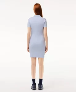 Lacoste Dresses & Skirts-Short Sleeved Slim Fit Ribbed Cotton Dress