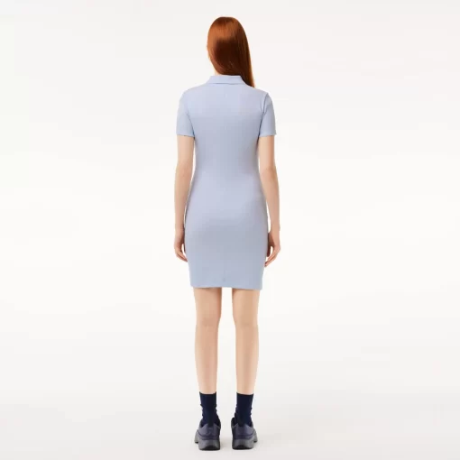 Lacoste Dresses & Skirts-Short Sleeved Slim Fit Ribbed Cotton Dress