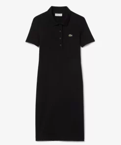 Lacoste Dresses & Skirts-Short Sleeved Slim Fit Ribbed Cotton Dress