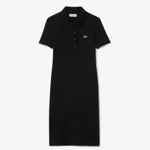 Lacoste Dresses & Skirts-Short Sleeved Slim Fit Ribbed Cotton Dress