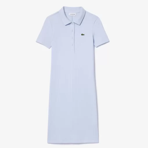 Lacoste Dresses & Skirts-Short Sleeved Slim Fit Ribbed Cotton Dress