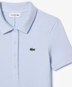 Lacoste Dresses & Skirts-Short Sleeved Slim Fit Ribbed Cotton Dress