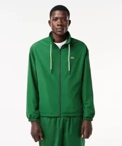 Lacoste Jackets & Coats-Short Water-Resistant Sportsuit Jacket With Removable Hood