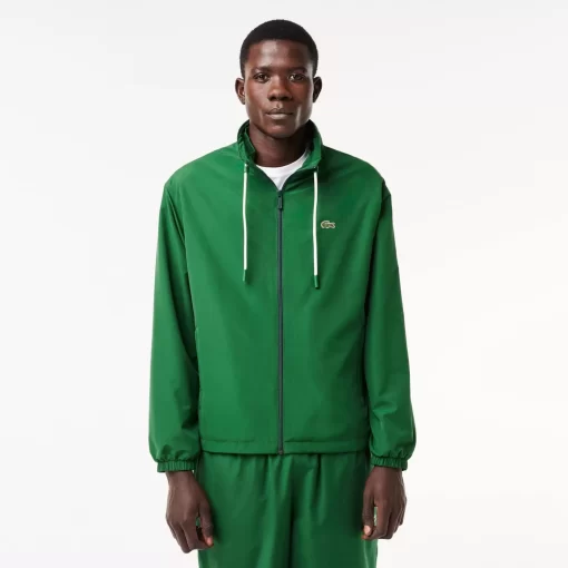 Lacoste Jackets & Coats-Short Water-Resistant Sportsuit Jacket With Removable Hood