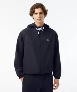 Lacoste Tracksuits-Short Water-Resistant Sportsuit Jacket With Removable Hood