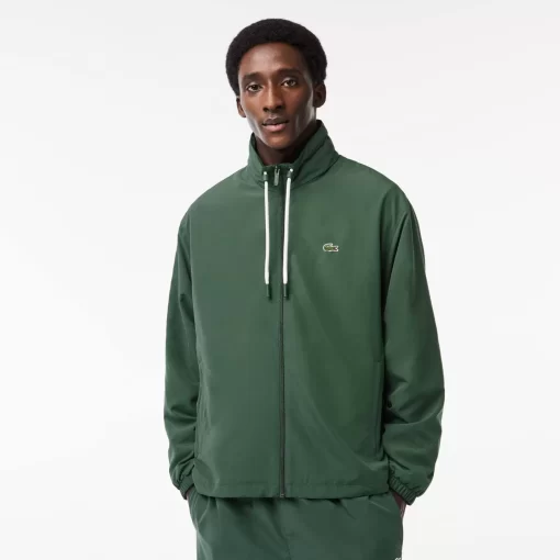 Lacoste Tracksuits-Short Water-Resistant Sportsuit Jacket With Removable Hood