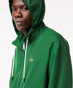 Lacoste Jackets & Coats-Short Water-Resistant Sportsuit Jacket With Removable Hood