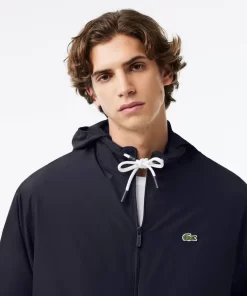 Lacoste Tracksuits-Short Water-Resistant Sportsuit Jacket With Removable Hood