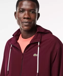 Lacoste Jackets & Coats-Short Water-Resistant Sportsuit Jacket With Removable Hood