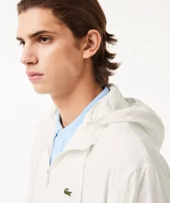 Lacoste Tracksuits-Short Water-Resistant Sportsuit Jacket With Removable Hood